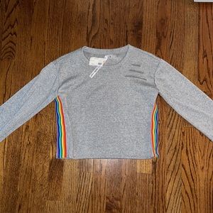 kids rainbow striped sweatshirt from Obligato